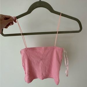 Zara pink ribbed crop top